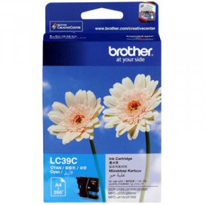 Brother Lc-39c Cyan Ink Cartridge - Dcp-j125/j315w/j515w Mfc-j220/j265w/j410/j415w/j140w- Up To 260 Pages