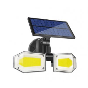 Sansai Other Gl-h827g Solar Power Led Sensor Light Dual Led Heads 3 Different Lighting Modes Built-in 3000mah Rechargeable Battery Ip65-rated Water-resistan