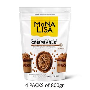 Mona Lisa Milk Chocolate Crispearls Bulk (4 Packs Of 800gram) by Callebaut 