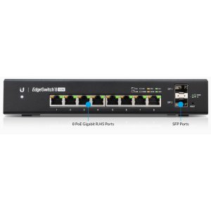 Ubiquiti Edgeswitch 8 - 8-port Managed Poe+ Gigabit Switch, 2 Sfp, 150w Total Power Output - Supports Poe+ And 24v Passive