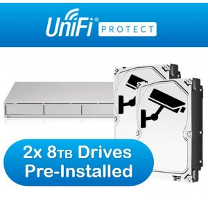 Ubiquiti Unifi Protect Network Video Recorder - 4x 3.5' Hd Bays - Unifi Protect Pre Installed - 2x 8tb Surveillance Drives Pre-installed