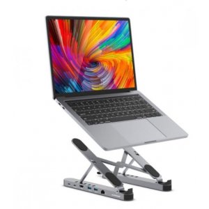 Mbeat Stage P5 Portable Laptop Stand With Usb-c Docking Station