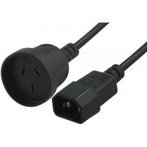 Blupeak PC143P25 25cm Power Cable C14 Male To 3pin Au Female 
