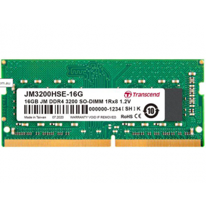Transcend 16GB JM DDR4 3200MHZ SO-DIMM 1RX8 2GX8 CL19 1.2V Memory
