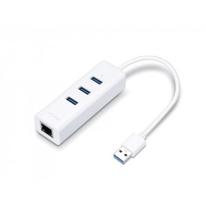 Tp-link Tl-ue330 Usb 3.0 3-port Hub & To Gigabit Ethernet Adapter 2 In 1 Usb Adapter White