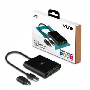 Vantec Van-ugt-cr970-bk Vlink Usb 3.0 External Multi-card Reader Plus Usb-c Converter