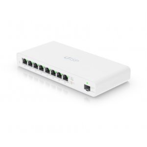 Ubiquiti Uisp Switch, 8-port Gbe Switch W/ 27v Passive Poe, For Micropop Applications, 110w Poe Budget, Fanless, Layer 2 Switching,