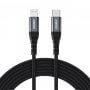 Choetech Ip0039 Mfi Usb-c To Lightning Cable 1.2m  Nylon Branded Black