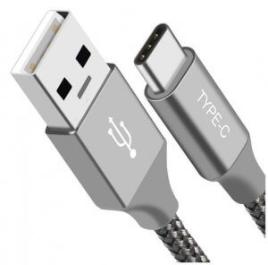 Astrotek 1M Usb-C 3.1 Type-C Data Sync Charger Cable Silverstrong Braided Heavy Duty Fast Charging