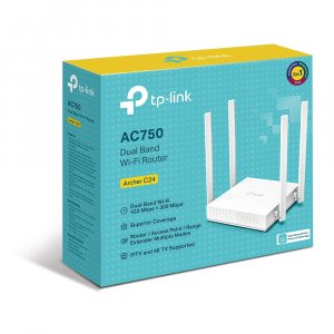 Tp-link Archer-c24 Archer C24 Wireless Dual Band Router, Ac750,  Eth(4), Ant(4), 3yr