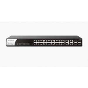 Draytek Vigorswitch G1282 Web Smart Managed Switch With 4 X Sfp/gbe Combo Ports, 24 X Gbe Ports, Auto Surveillance & Voice Vlan, Onvif-friendly, Energy-efficient Ethernet, And Central Switch Management