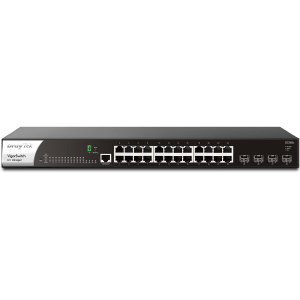 DrayTek VigorSwitch P2282X, L2+ Managed 24-Port POE+ Gigabit Switch, 4 x 10Gbps SFP+ Ports and Power Redundancy, IPv6, Rack Mountable