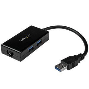 StarTech USB 3.0 to Gigabit Network Adapter with Built-In 2-Port USB Hub