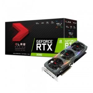 PNY VCG308010LTFXMPB GeForce RTX 3080 10GB RGB XLR8 Gaming UPRISING EPIC-X Triple Fan Video Card (LHR)