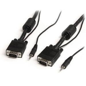 StarTech 2m Coax High Resolution Monitor VGA Video Cable with Audio MXTHQMM2MA