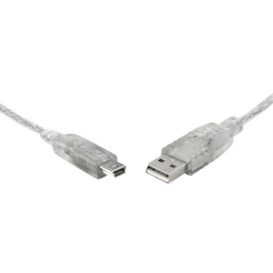 8ware Usb 2.0 Cable 3m A To B 5-pin Mini Transparent Metal Sheath Ul Approved