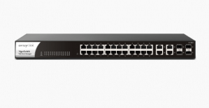 Draytek Vigorswitch G1282 Web Smart Managed Switch With 4 X Sfp/gbe Combo Ports, 24 X Gbe Ports, Auto Surveillance & Voice Vlan, Onvif-friendly, Energy-efficient Ethernet, And Central Switch Management