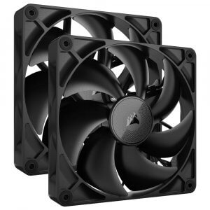 Corsair Rx140 Black Icue Link 140mm Pwm Dual Fan Kit. 2x Fans, Connectors. 1 X Icue Link Hub, 60mm Cable 90 Degress, Link Cab.