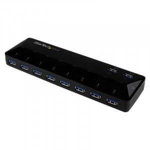 StarTech 10-Port USB 3.0 (5Gbps) Hub w/ 2 x 1.5A Charge & Sync Ports ST103008U2C