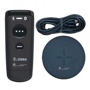 Zebra CS6080-SR Black MFi Cordless Qi Pad Charger Kit: CS6080-SR40004VMWW Scanner Qi Pad Charger USB-C Qi Pad Cable
