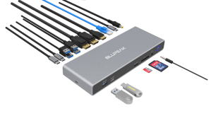 Blupeak Ucmpd05 Usb-c Dock Dp(2), Hdmi(1), Usb(9), Rj45, Sd, Audio, 100w Pd, 2yr Wty