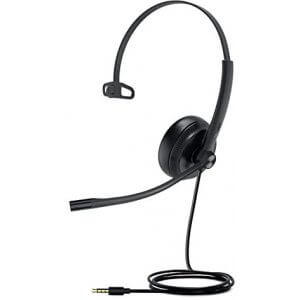 Yealink Uhm341 Wideband 3.5mm Mono Headset, Leather Ear Cushion, Hd Voice Quality, For Yealink Ip Phones, Controller Not Included