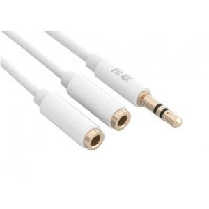 Ugreen Premium 3.5mm Male To 2 X 3.5mm Female Slim Stereo Splitter Cable--alumnium Case 10739