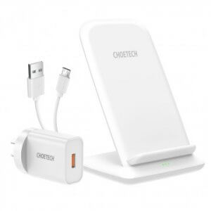 Choetech T555-f-w 15w Wireless Charger + Ac Charger (white)