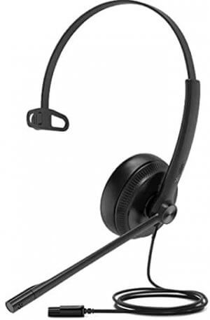 Yealink Yhm341 Wideband Qd Mono Headset, Leather Ear Cushion, For Yealink Ip Phones, Qd Cord Not Included