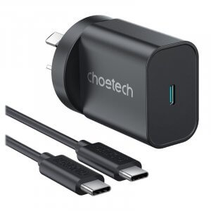 Choetech Fast Charge USB-C 25W Wall AC Power Adapter with 2m Cable