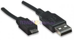 8Ware 1.8m USB 2.0 Certified Cable - USB A Male to Micro-USB B Male - Black