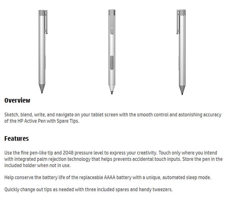 Buy HP Active Pen with Spare Tips 1FH00AA