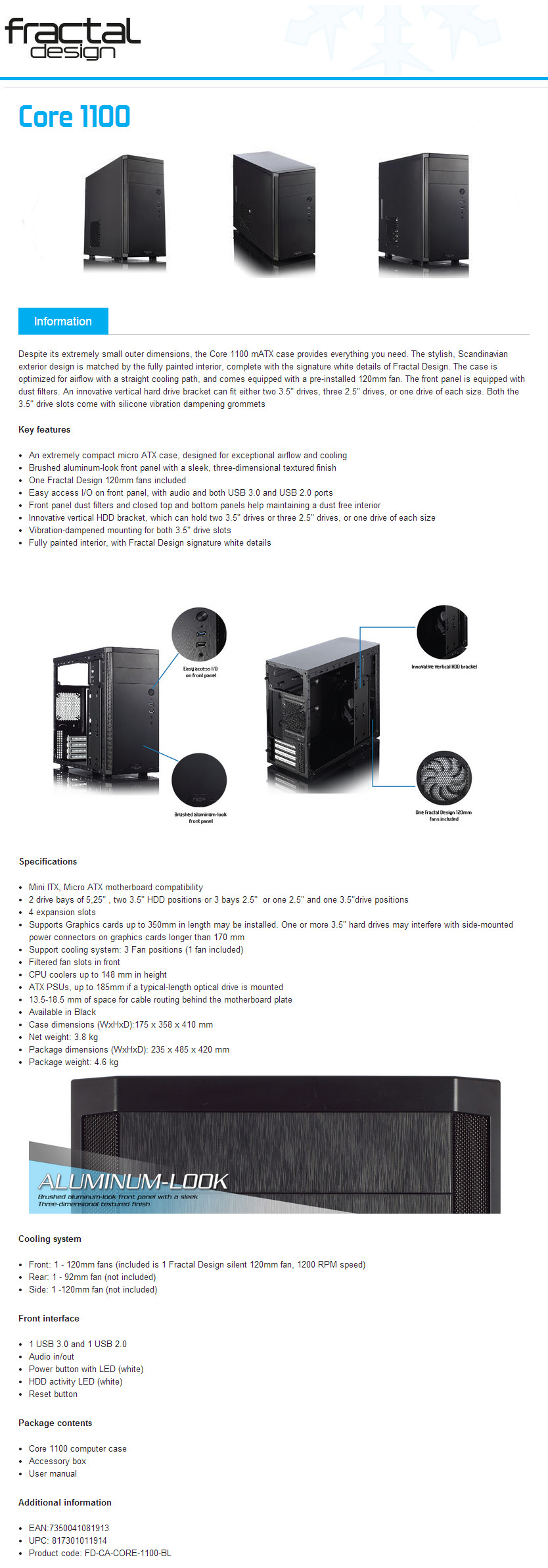 Buy Fractal Design Core 1100 Micro Atx Case Fd Ca Core 1100 Bl Skycomp Buy Fractal Design Core 1100 Micro Atx Case Fd Ca Core 1100 Bl Skycomp